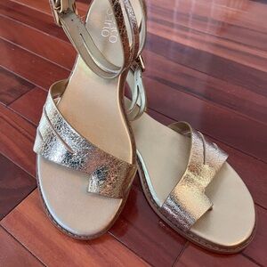 Franco Sarto Metallic Gold Sandals Brand New
